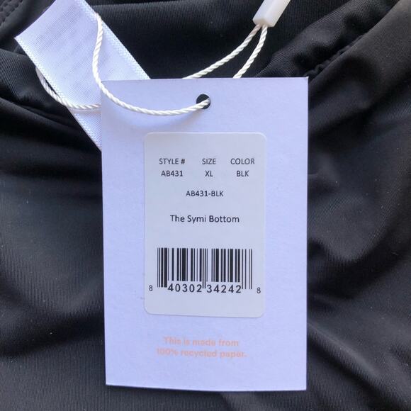 Andie NWT The Symi Sustainable High Leg Cut Low Rise Bikini Bottom Black XL - Picture 13 of 15